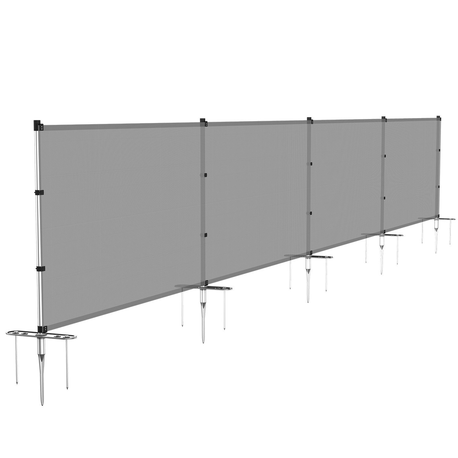 Nashville-Davidson Mall Gray 4ft Outdoor Mesh Baltimore Mall Fence with Poles Freestanding Movable Pati
