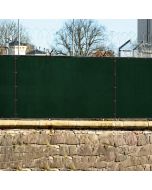 Real Scene Effect of Windscreen4less 5ft x 25ft Heavy Duty Privacy Fence Screen in Color Dark Green with Brass Grommet 88% Blockage Windscreen Outdoor Mesh Fencing Cover Netting 150GSM Fabric (3 Year Warranty)-Custom Sizes Available