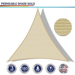 180GSM PE-Permeable No Grommet Curved Triangle Sun Shade Sail