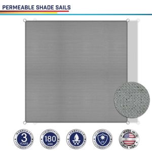 180GSM PE-Permeable No Grommet Straight Rectangle Sun Shade Sail