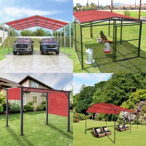 Real Scene Effect of 180GSM PE-Permeable Grommet Straight Rectangle Sun Shade Sail