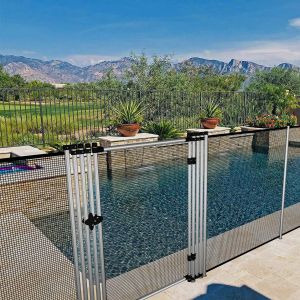 Real Scene Effect of Windscreen4less 6’ H X 2.5’ W Outdoor Fence Gate for Pool Garden Backyard Fence Porch Entry Way Door Gate Removable 