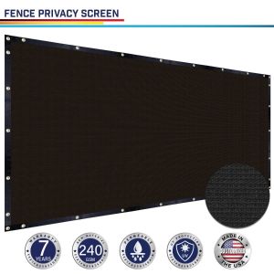 Fence Privacy Screen Black 5-6ft H x 1-300 L Heavy Duty Windscreen Chain Link Fence Privacy Mesh Fabric Cover for Outdoor Patio Garden