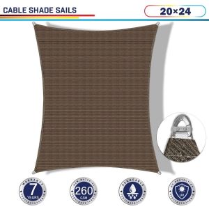  Cable PE-Permeable  Curved Rectangle Sun Shade Sail