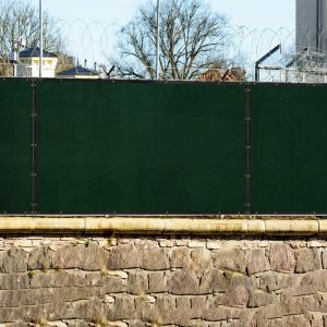 Real Scene Effect of Fence Privacy Screen Dark Green 5-6ft H x 1-300 L Heavy Duty Windscreen Chain Link Fence Privacy Mesh Fabric Cover for Outdoor Patio Garden