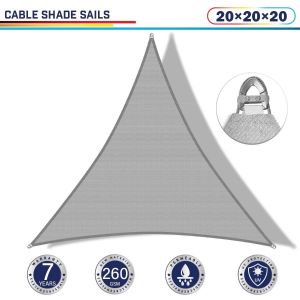  Cable PE-Permeable  Curved Triangle Sun Shade Sail