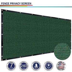 Fence Privacy Screen Dark Green 5-6ft H x 1-300 L Heavy Duty Windscreen Chain Link Fence Privacy Mesh Fabric Cover for Outdoor Patio Garden