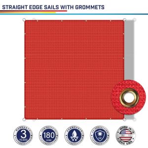 180GSM PE-Permeable Grommet Straight Rectangle Sun Shade Sail