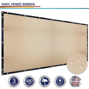 480GSM Vinyl Beige Privacy Fence Screen