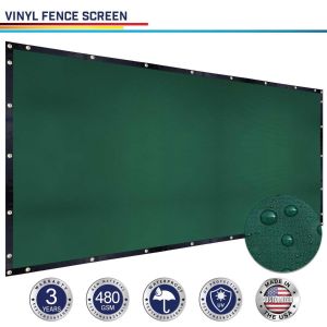 480GSM Vinyl Dark Green Privacy Fence Screen