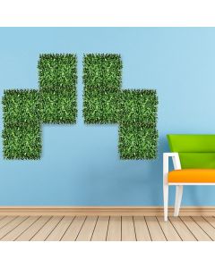 Real Scene Effect of Windscreen4less 20"x20" Pentagon with White Point Panel Artificial Boxwood Hedge Topiary Plant Grass Backdrop Wall for Privacy Fence Garden Backyard Screen Outdoor Wedding Décor 1 pc