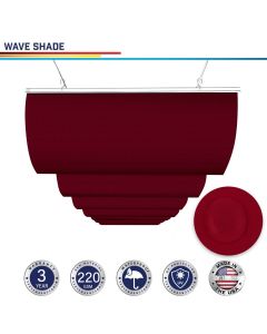 Windscreen4less Custom Waterproof Retractable Canopy Replacement Cover for Pergola Slide On Wire Shade Cover Awning for Gazebo Trellis Hot Tub Top Cover Patio Deck Yard Porch Wave Shade 95% UV Blockage 3-7ft W x 4-40ft L Red 220GSM (3 Year Warranty)