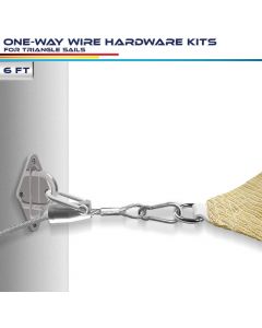 Wood Anchor with 6ft One-Way Wire Lock Wire Cable for Triangle Shade Sail Installation Create Tension