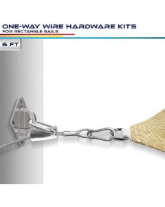 Wood Anchor with 6ft One-Way Wire Lock Wire Cable for Rectangle and Square Shade Sail Installation Create Tension