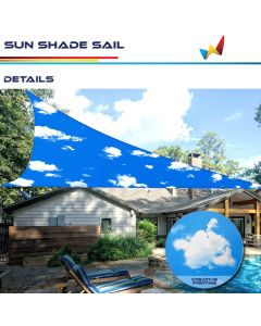 Real Scene Effect of Windscreen4less Terylene Waterproof 12ft x 12ft x 17ft Right Triangle Curve Edge Sun Shade Sail in Color Sky UV Blocker Sunshade Patio Canopy Sail  (3 Year Warranty)(Customized) 