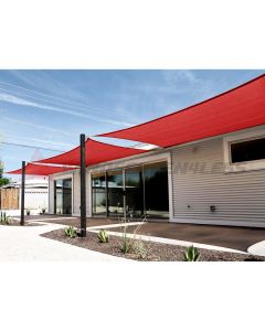 Real Scene Effect of Windscreen4less 8ft x 12ft Rectangle Curve Edge Sun Shade Sail Canopy in Color Red for Outdoor Patio Backyard UV Block Awning with Steel D-Rings 180GSM (3 Year Warranty) - Customized Sizes Available