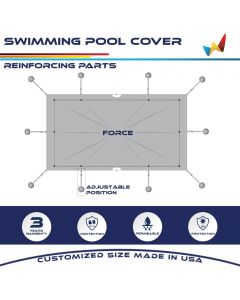 Real Scene Effect of Windscreen4less 18'x36' Beige Winter Pool Covers for Inground Swimming Pool Rectangle Mesh Safety Pool Covers for Backyard Yard Deck Patio Pool Wire Cable All Edges