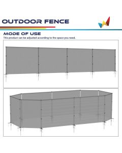 Real Scene Effect of Windscreen4less Grey 4'x24' Outdoor Fence Fencing Kit with Poles Ground Spikes Privacy Fence for Dog Yard Pool Garden Safety Chicken Fence Temporary Removable Stainless Steel Poles (Customized) 