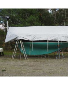 Real Scene Effect of Windscreen4less 16ft x 20ft Heavy Duty 10 Mil Waterproof Silver Poly Tarp