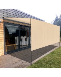 Real Scene Effect of Windscreen4less Beige 12ft. W x 16ft. H Outdoor Sun Shade Panel Universal Pergola Replacement Cover Canopy with Grommets Weight Rods Sun Block Cover for Patio Backyard 180GSM (3 Year Warranty)-Custom Sizes Available