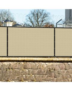 Real Scene Effect of Windscreen4less Custom Size 1-12ft x 1-150ft Beige Fence Privacy Screen Commercial-Grade Solid Vinyl 100% Privacy Blockage (480GSM) -3 Year Limited Warranty