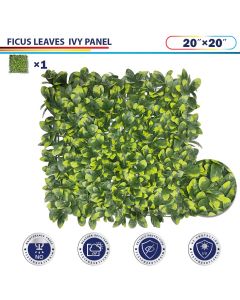 Windscreen4less Artificial Faux Ivy Leaf Decorative Fence Screen 20" x 20" Ficus 1pc 