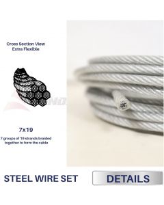 Real Scene Effect of Windscreen4less Shade Sail Wire Rope and 8 Pcs Clips, Vinyl Coated Wire Cable Galvanized Metal Clamp, 3/16-Inch x 50ft