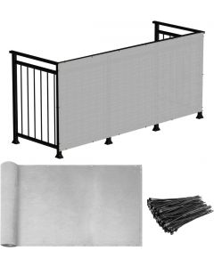 Real Scene Effect of Windscreen4less Custom Size 3ft x 1-320ft Gray Deck Balcony Privacy Screen for Deck Pool Fence Railings Apartment Balcony Privacy Screen for Patio Yard Porch Chain Link Fence Condo with Zip Ties (3 Year Warranty)-Custom Sizes Available
