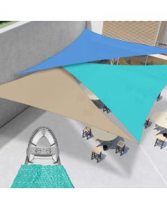 Real Scene Effect of Windscreen4less Steel Wired Turquoise Green Triangle 20ft x 20ft x 20ft A-Ring Reinforcement Heavy Duty Strengthen Durable(260GSM)-Galvanized Cable Enhanced Large Sun Shade Sail - 7 Year Warranty