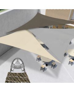 Real Scene Effect of Windscreen4less Steel Wired Brown Triangle 20ft x 20ft x 20ft A-Ring Reinforcement Heavy Duty Strengthen Durable(260GSM)-Galvanized Cable Enhanced Large Sun Shade Sail - 7 Year Warranty