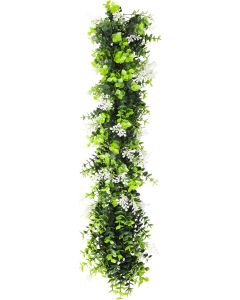 3 Pcs Artificial Faux Hanging Plants Fake Vines Leaf Decoration for Home Garden Office Party Indoor Outdoor (Green White)