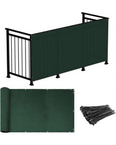 Real Scene Effect of Windscreen4less Custom Size 3ft x 1-50ft Dark Green Deck Balcony Privacy Screen for Deck Pool Fence Railings Apartment Balcony Privacy Screen for Patio Yard Porch Chain Link Fence Condo with Zip Ties (3 Year Warranty)-Custom Sizes Available