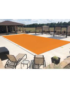 Windscreen4less Orange Custom Size 8-24ft W x 8-50ft L Winter Pool Covers for Inground Swimming Pool Rectangle Mesh Safety Pool Covers for Backyard Yard Deck Patio Pool Wire Cable All Edges (3 Year Warranty)