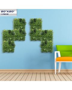 Real Scene Effect of Windscreen4less 20"x20" 3D Style 4 Artificial Boxwood Hedge Topiary Plant Grass Backdrop Wall for Privacy Fence Garden Backyard Screen Outdoor Wedding Décor 30 pcs