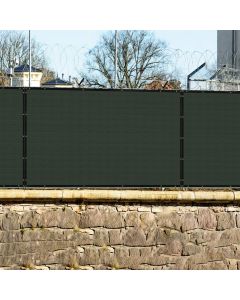 Real Scene Effect of Windscreen4less Custom Size 1-12ft x 1-150ft Dark Green Fence Privacy Screen Commercial-Grade Solid Vinyl 100% Privacy Blockage (480GSM) -3 Year Limited Warranty