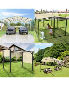 Real Scene Effect of Windscreen4less 8ft x 12ft Pergola Shade Cover with Grommets, Rectangle Sun Shade Sail for Outdoor, Patio, Garden, Backyard, Beige  (3 Year Warranty) - Customized Sizes Available