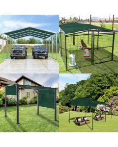 Real Scene Effect of Windscreen4less Custom Size 2-24ft x 2-40ft Rectangle Straight Edge Sun Shade Sail Canopy With Grommets in Color Dark Green for Outdoor Patio Backyard UV Block Awning with Steel D-Rings 180GSM (3 Year Warranty)