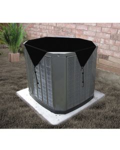 Real Scene Effect of Windscreen4less Outdoor A/C Unit Waterproof Cover for Outside Air Conditioner AC Compressor Condenser 32''x32'' Keep Out Leaves Breathable for Winter