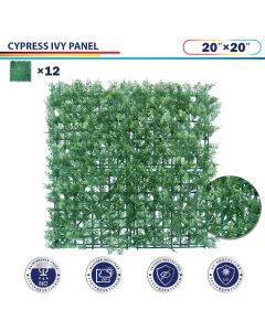 Windscreen4less 20"x20" Cypress Panel Artificial Boxwood Hedge Topiary Plant Grass Backdrop Wall for Privacy Fence Garden Backyard Screen Outdoor Wedding Décor 12 pcs
