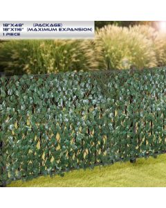 Real Scene Effect of Windscreen4less Artificial Leaf Faux Ivy Expandable/Stretchable Privacy Fence Screen Single Side Leaves 1pc