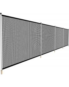 Windscreen4less Outdoor Safety Mesh Pool Fence 4’ H x 16’ L for Inground Pools Freestanding Removable Security Fencing with Poles Sleeves Backyard Deck Garden Patio Fence Panel 