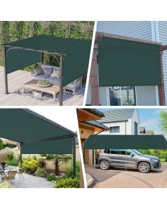 Real Scene Effect of Windscreen4less custom size Green 3-10ft x 4-40ft Outdoor Pergola Replacement Shade Cover Canopy for Patio Privacy Shade Screen Panel with Grommets on 2 Sides Includes Weighted Rods Breathable UV Block (3 Year Warranty)