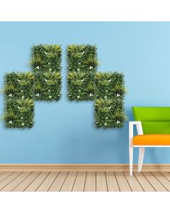 Real Scene Effect of Windscreen4less 20"x20" 3D Style 5 Artificial Boxwood Hedge Topiary Plant Grass Backdrop Wall for Privacy Fence Garden Backyard Screen Outdoor Wedding Décor 1 pc