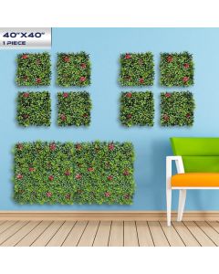 Real Scene Effect of Windscreen4less 40"x40" 3D Panel Style 1 Artificial Boxwood Hedge Topiary Plant Grass Backdrop Wall for Privacy Fence Garden Backyard Screen Outdoor Wedding Décor 1 pc