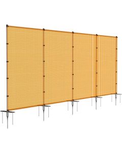 Windscreen4less 6ft x 24ft in color Orange Outdoor Fencing Kit with Poles Ground Spikes Netting Mesh Fence for Backyard Farm Garden Safety Dog Poultry Hen Fence Removable 