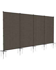Windscreen4less Brown 6ft x 24ft Outdoor Fencing Kit with Poles Ground Spikes Privacy Fence for Backyard Pool Garden Safety Dog Poultry Rabbit Fence Removable