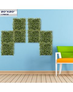 Real Scene Effect of Windscreen4less 20"x20" 3D Olive Reineckea Carnea Panel Artificial Boxwood Hedge Topiary Plant Grass Backdrop Wall for Privacy Fence Garden Backyard Screen Outdoor Wedding Décor 1 pc