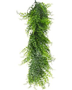 2 Pcs Artificial Faux Hanging Plants Fake Vines Leaf Decoration for Home Garden Office Party Indoor Outdoor (Green)