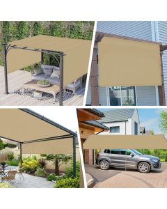 Real Scene Effect of Windscreen4less custom size Sand 3-10ft x 4-40ft Outdoor Pergola Replacement Shade Cover Canopy for Patio Privacy Shade Screen Panel with Grommets on 2 Sides Includes Weighted Rods Breathable UV Block (3 Year Warranty)