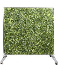 Windscreen4less L 40” x H 60” H Mobile Privacy Fence Hedge Divider with Wheels Movable Backdrops Room Space Divider Office Decor with Artificial Green Grass on Both Sides